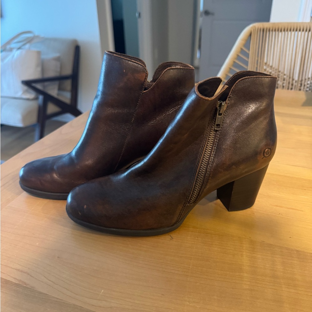 Brown Leather Ankle Boots